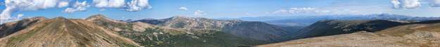 Stanley Mountain, Colorado, panoramic photograph by Peter Free for his review of the hike.
